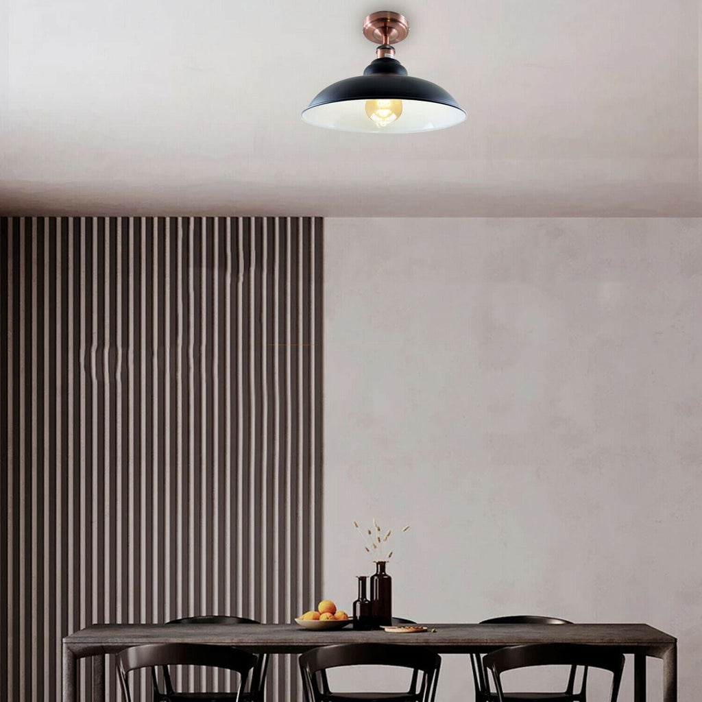 Vintage Black Metal Ceiling Light Coffee Bar Indoor Fixtures ~1218