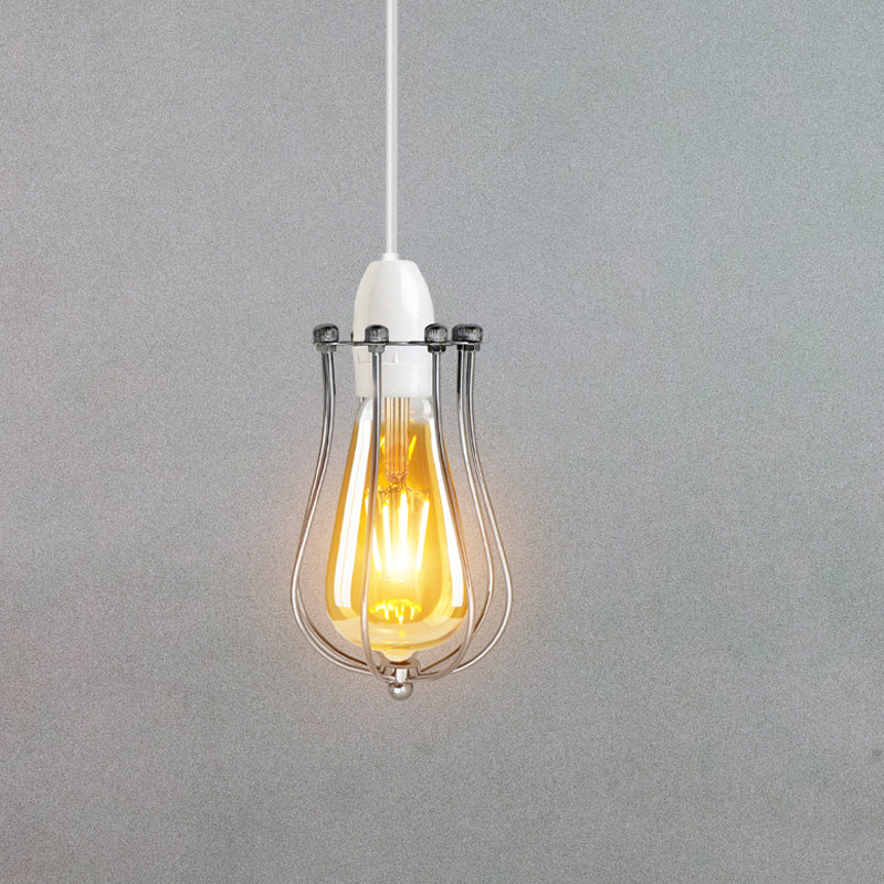 Chrome Lampshade Metal Balloon Cage Wall Easy Fit Hanging light~2846