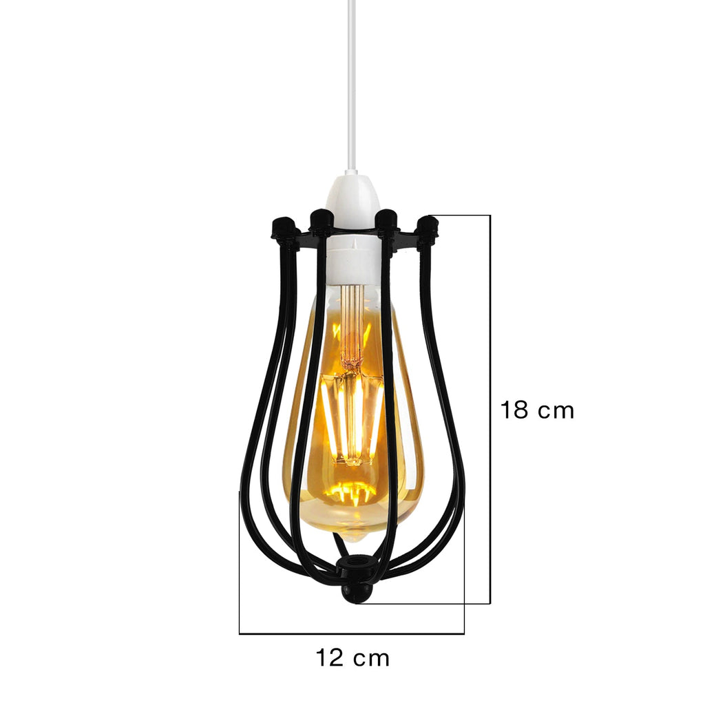Chrome Lampshade Metal Balloon Cage Wall Easy Fit Hanging light~2846