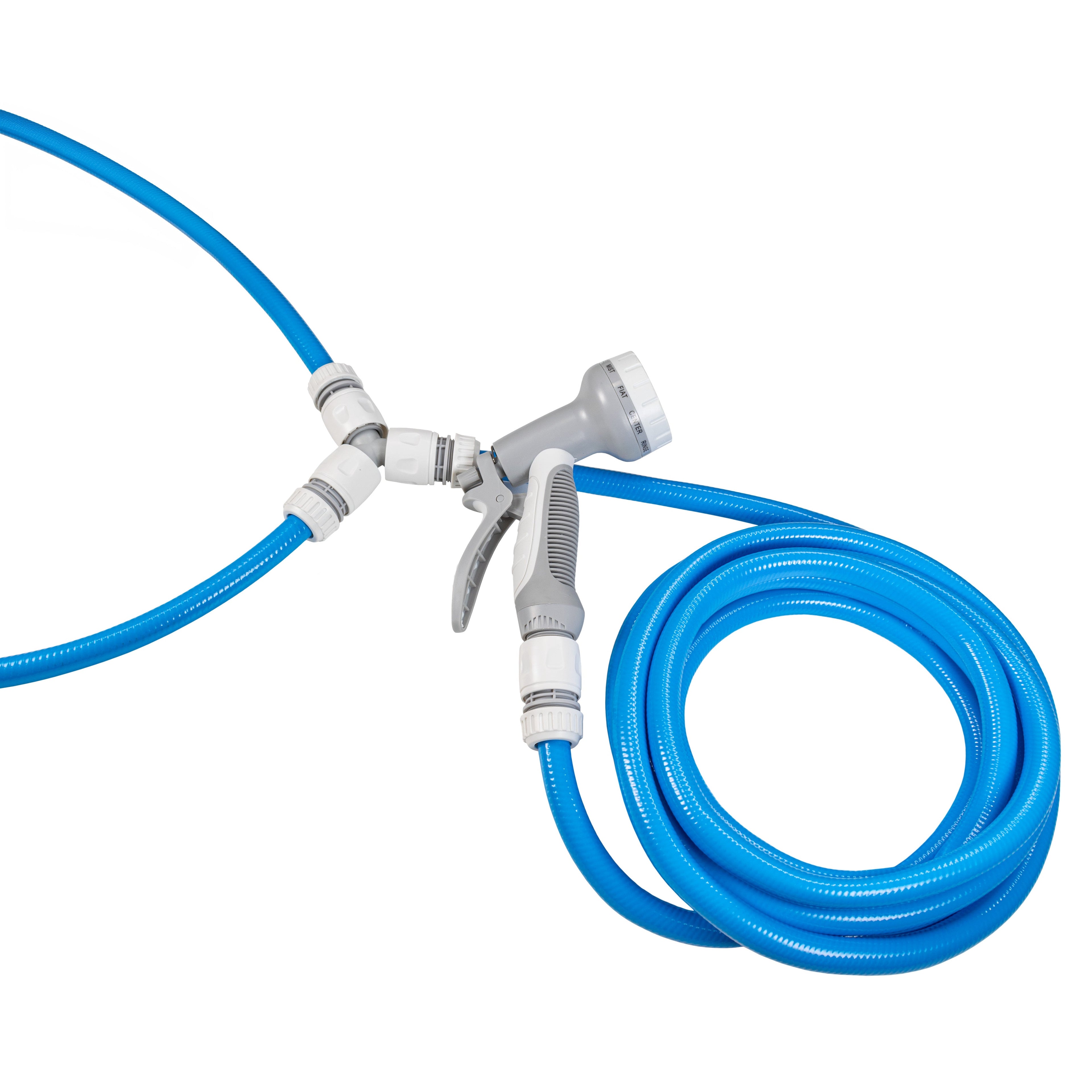 Hot & Cold Dog Shower Wash Kit with Water Sprayer, Blue
