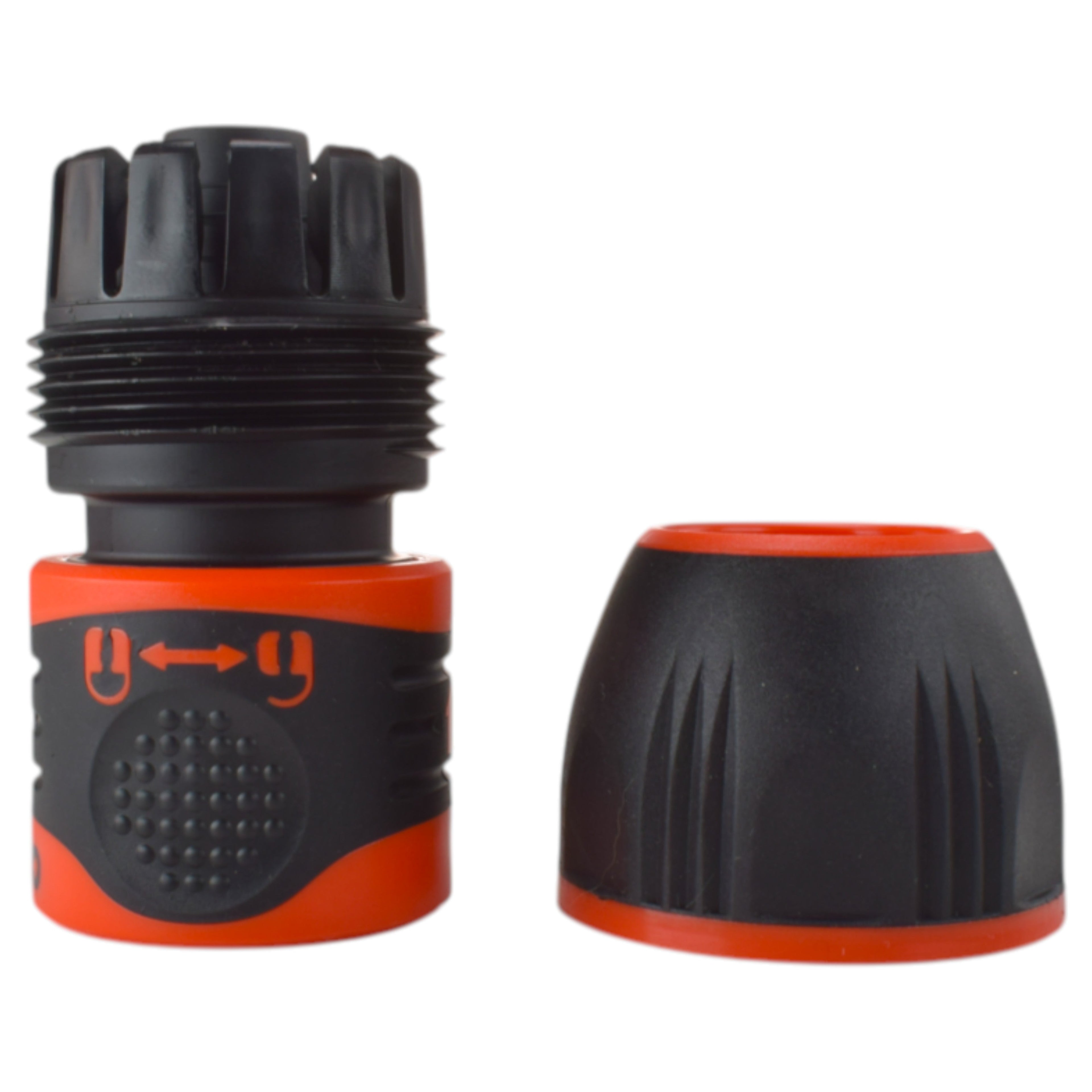 1/2" & 3/4" Female Hose Connector - Lockable Design, Black