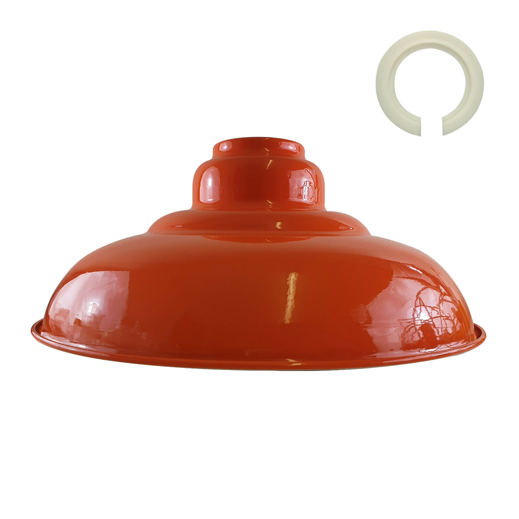 Vintage Gloss Orange Metal Light Shades – Easy Fit Retro Ceiling Pendant Lampshade~1088