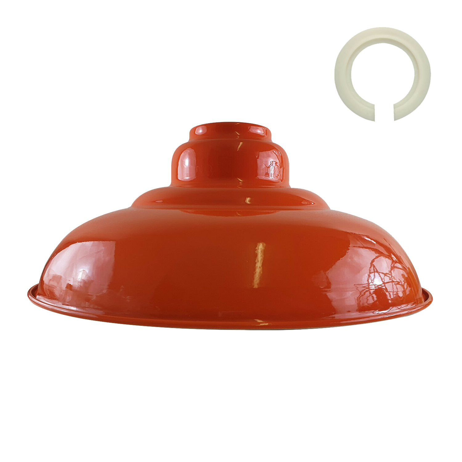 Vintage Gloss Orange Metal Light Shades – Easy Fit Retro Ceiling Pendant Lampshade~1088