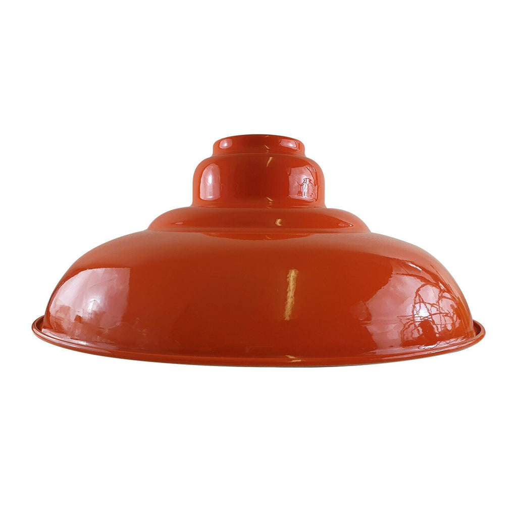 Vintage Gloss Orange Metal Light Shades – Easy Fit Retro Ceiling Pendant Lampshade~1088