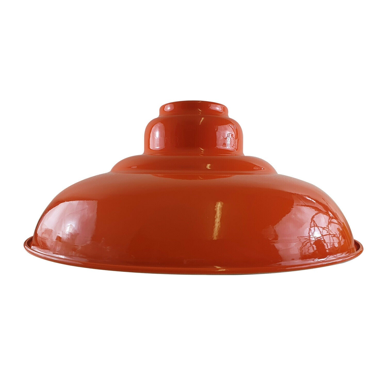 Vintage Gloss Orange Metal Light Shades – Easy Fit Retro Ceiling Pendant Lampshade~1088