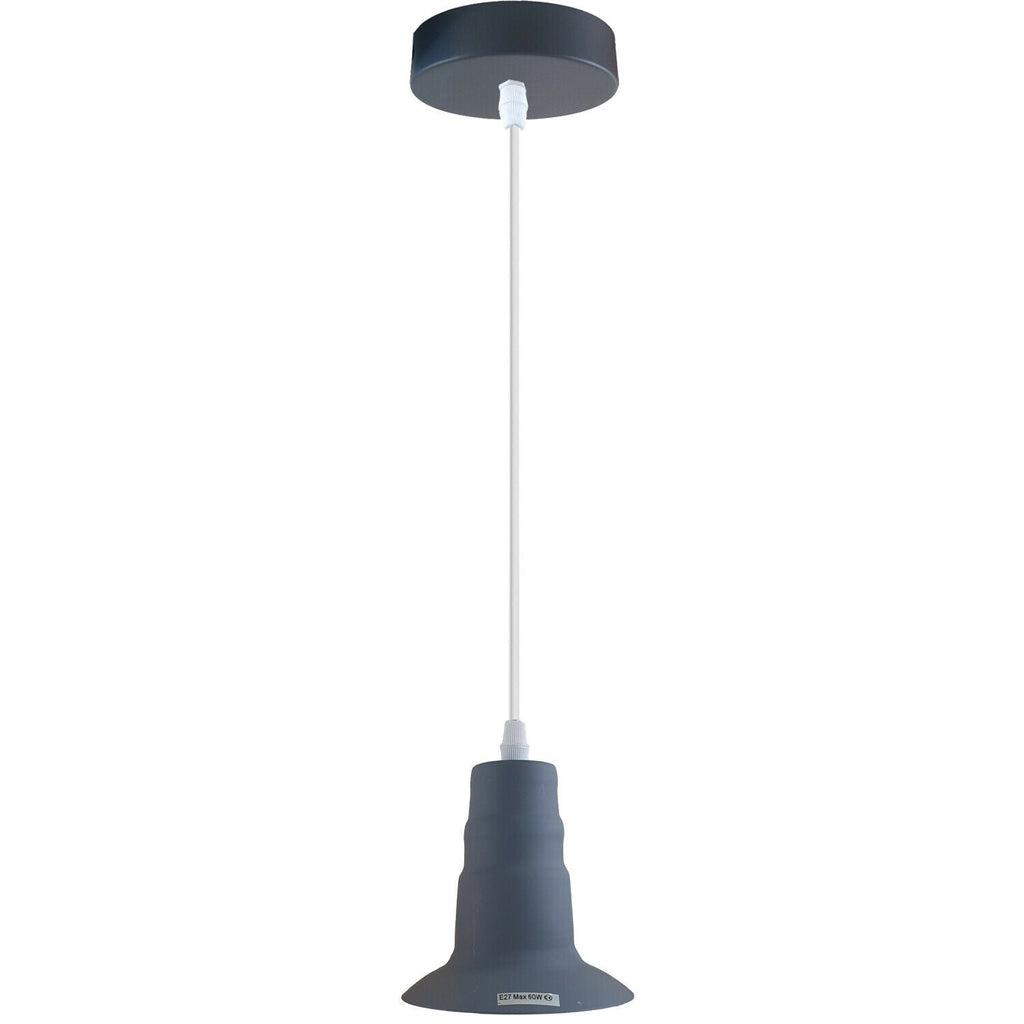 Gray Ceiling Light Fitting Industrial Pendant Lamp Bulb Holder~1680