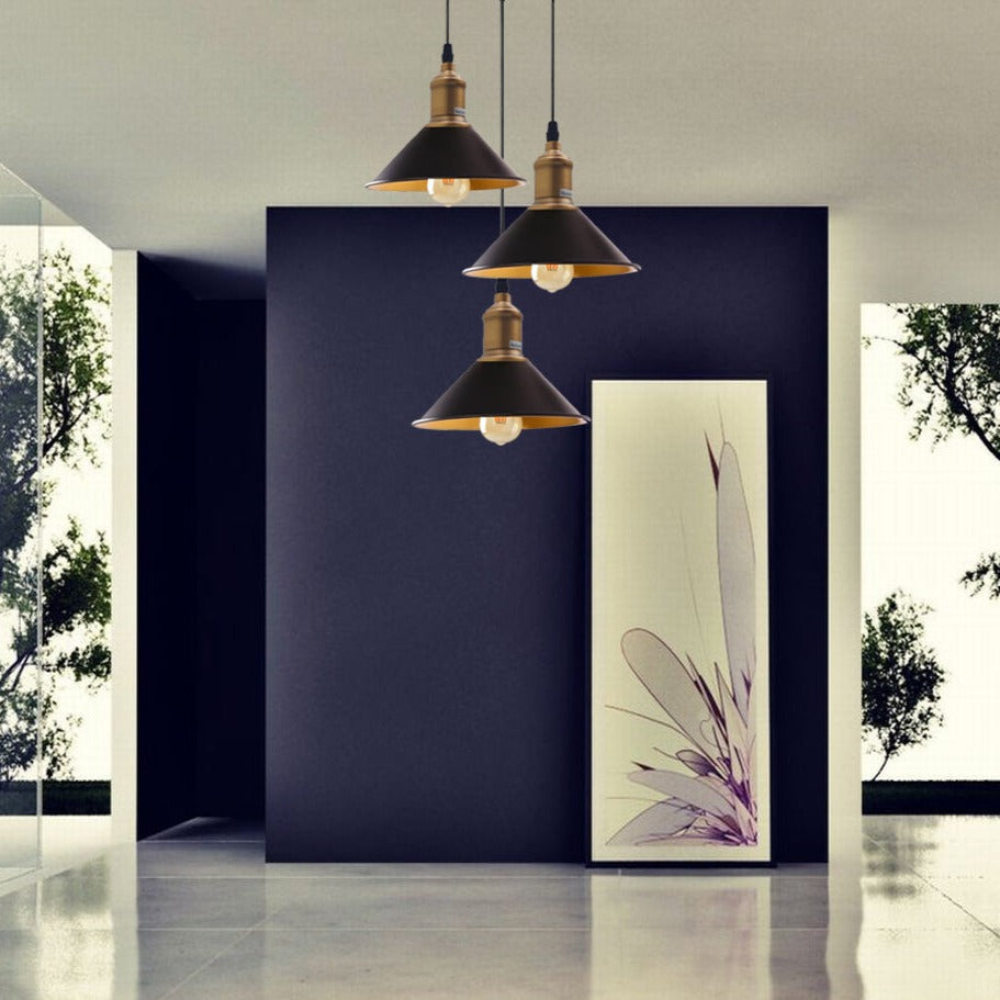 Three Outlet Black Pendant Light 3 Lights Modern Drop Hanging Light~1508