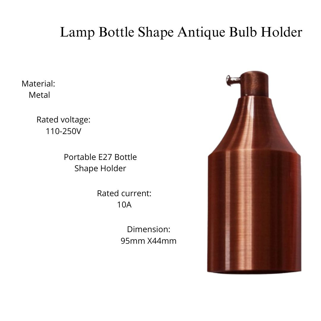 Copper ES E27 Lamp Bottle Shape Antique Bulb Holder~2973