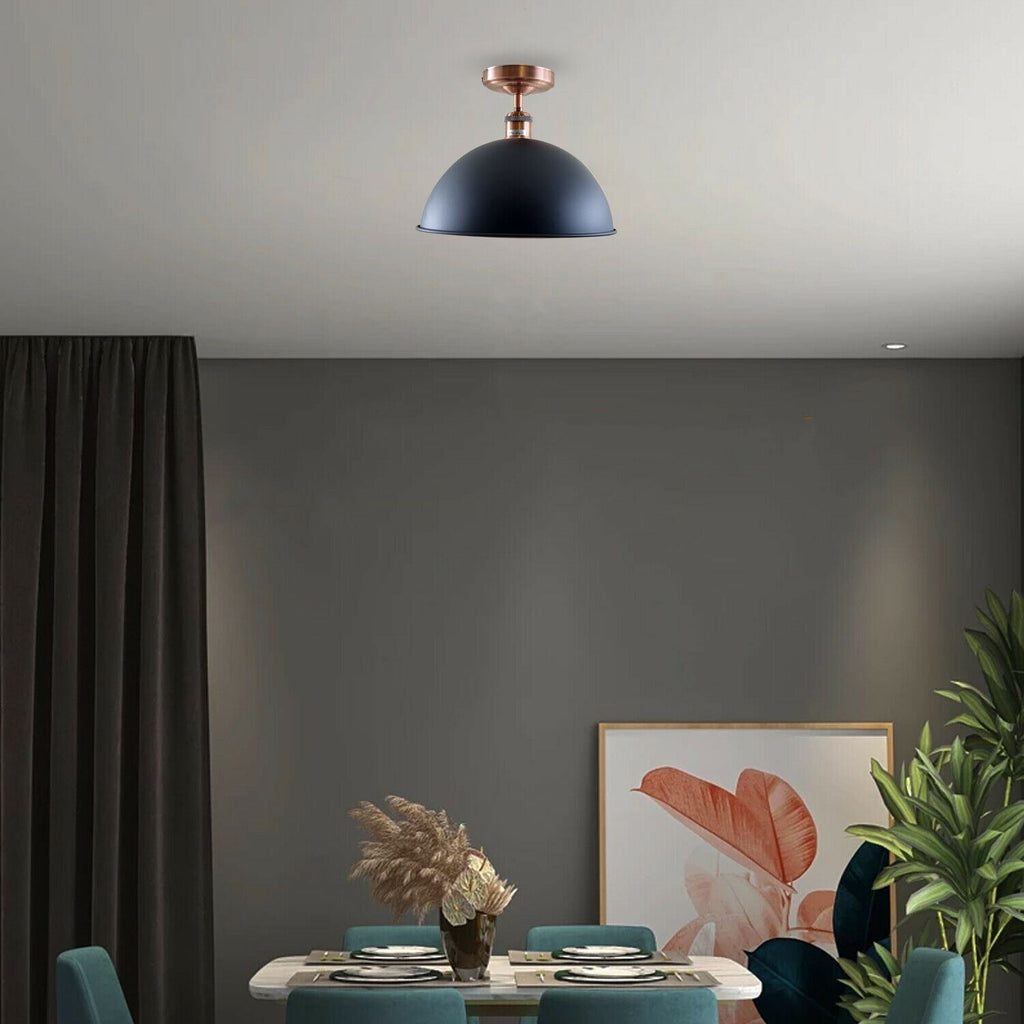 Vintage Black Metal Ceiling Light Coffee Bar Indoor Fixtures ~1218
