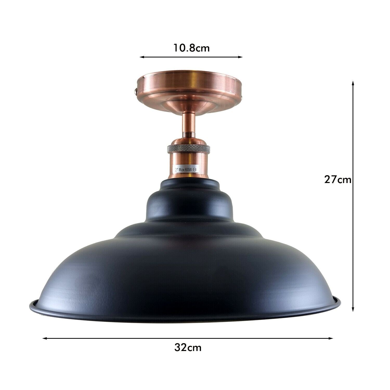 Vintage Black Metal Ceiling Light Coffee Bar Indoor Fixtures ~1218