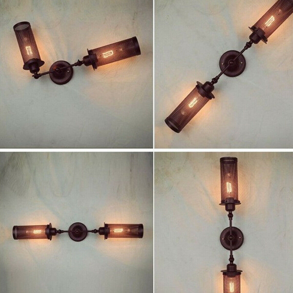 Vintage Metal Wall Light Indoor Sconce Lighting Bedside/Aisle Lamp Adjustable Fixture~2341