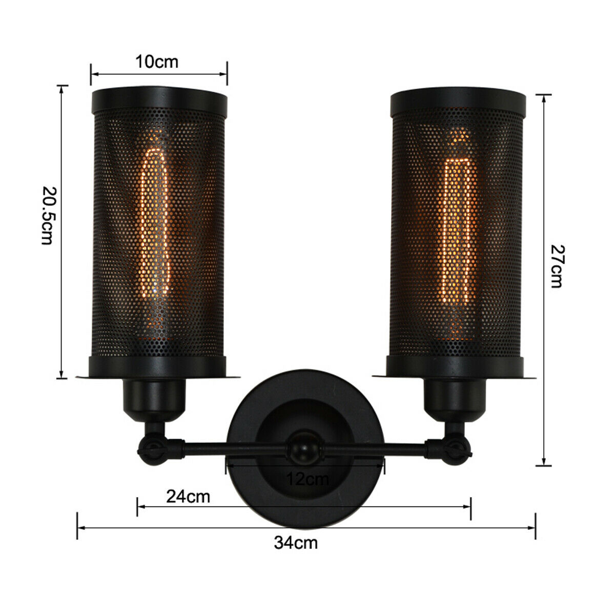 Vintage Metal Wall Light Indoor Sconce Lighting Bedside/Aisle Lamp Adjustable Fixture~2341